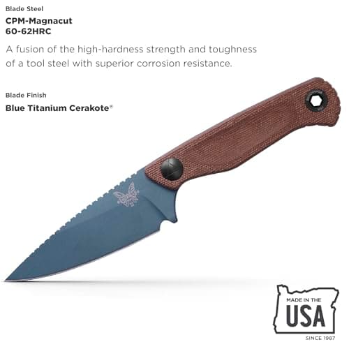 Benchmade Dacian Fixed Blade Knife Brown Canvas Micarta 203BT-01