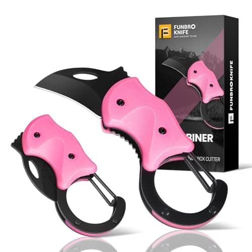 Small Pocket Knife Gift for Men: 1.34inch Blade, EDC Keychain Knife, Everyday Carry — Pink