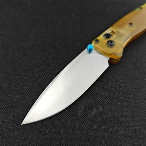 Axis Lock Knife, 7.4" EDC Folding Pocket Knife, D2 Blade, PEI Handle, Deep Carry Clip, Thumb Stud, Outdoor Camping (Whit