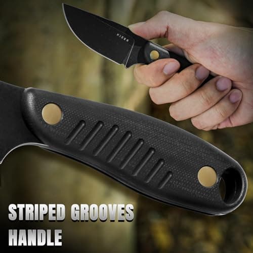 Kizer Hare Fixed Blade Knife, 3.14" D2 Steel, Black G10 Handle, Hunting & Camping