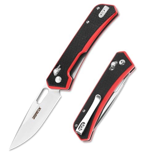 Axis Lock Pocket Knife, 3.46" D2 Steel Blade, G10 Handle, Crossbar Lock, Camping & Hiking — Red Pocket Knife