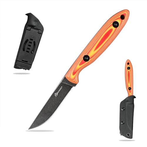 DC53 Steel Tactical Fixed Blade Knife with Kydex Sheath for Men EDC (Black G10 Handle) — Multicolor G10