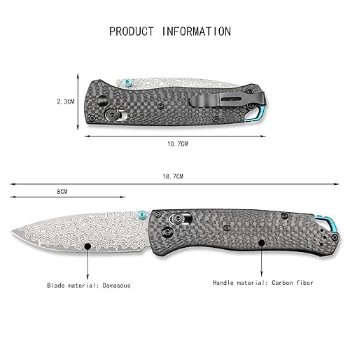 HUAAO Damascus Pocket Knife for Men, Axis Lock, Carbon Fiber Handle, Pocket Clip, EDC Gifts