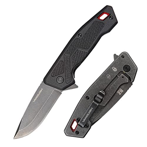Vanquish D2 Steel Folding Pocket Knife, G10 Handle, EDC for Hunting & Camping