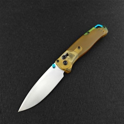 Axis Lock Knife, 7.4" EDC Folding Pocket Knife, D2 Blade, PEI Handle, Deep Carry Clip, Thumb Stud, Outdoor Camping (Whit