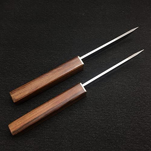 HUAAO 2PCS D2 Drop Point & Tanto Fixed Blade Knives with Wood Handle