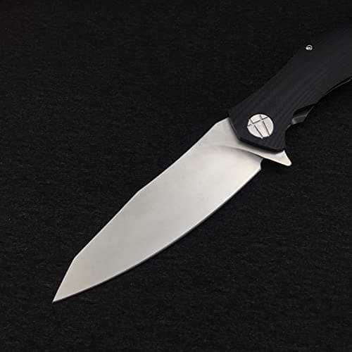 HUAAO 4.3'' D2 Blade Flipper Knife with G10 Handle for Outdoor Survival