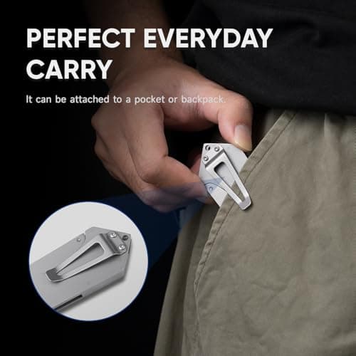 Mini Box Cutter with 10 Replaceable Blades, EDC Folding Utility Knife, Stainless Steel