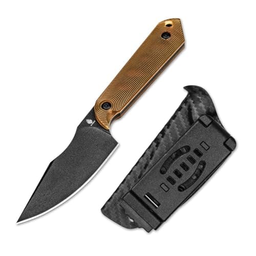 Kizer Mini Harpoon Fixed Blade Knife, 1040SM1, Micarta Handle, Hunting and EDC Camping Knife — 3V Blade+PEI Handle with Kydex Sheath