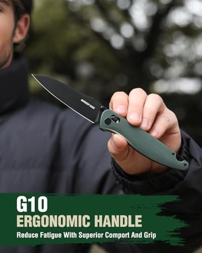 Mossy Oak EDC Folding Knife, 3.54" D2 Steel, G10 Handle, Perfect for Camping and Hunting