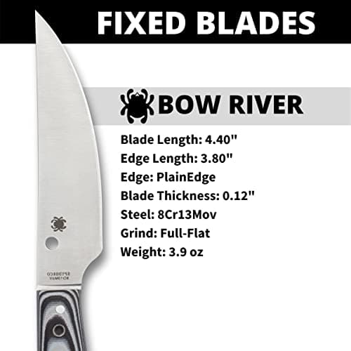 Spyderco Bow River Fixed Blade Knife - 4.40" 8Cr13MoV Stainless Steel
