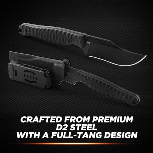 G10 Handle 8" Full Tang D2 Survival Knife with Kydex Sheath