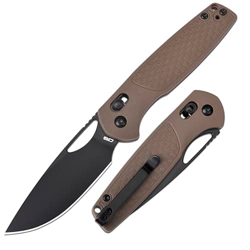 Men's CJRB Acacia Folding Pocket Knife — Brown/Black PVD Coating