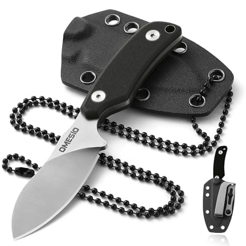 Omesio Full Tang Neck Knife, D2 Steel, G10 Handle, Kydex Sheath