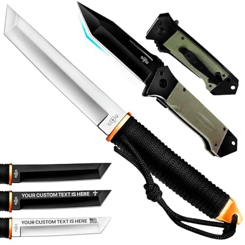Grand Way Survival Tactical Tanto Knife – 5.9" Full Tang – 3+ Colors