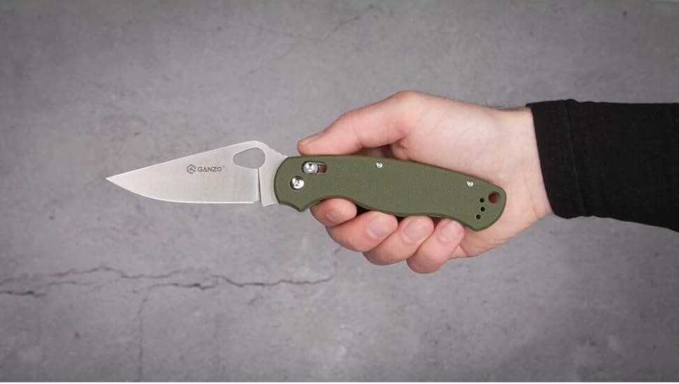 Ganzo G729-GR Green Folding Pocket Knife, 440C Blade, Ergonomic Handle, Outdoor Essential