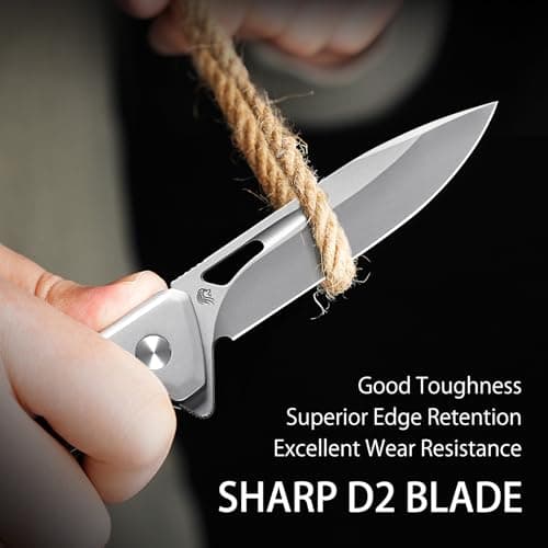 NedFoss D2 Blade Pocket Knife, 3.3", G10 Handle, Flipper Open, Deep Carry Clip