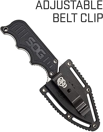 SOG Instinct Boot Knife, 2.3" Full Tang, Black, EDC Blade Sheath Clip