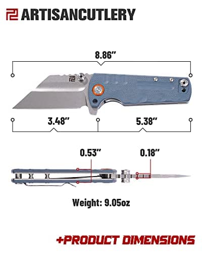 ARTISANCUTLERY Proponent Folding Knife D2 Steel Blade G10 Handle 1820P Blue
