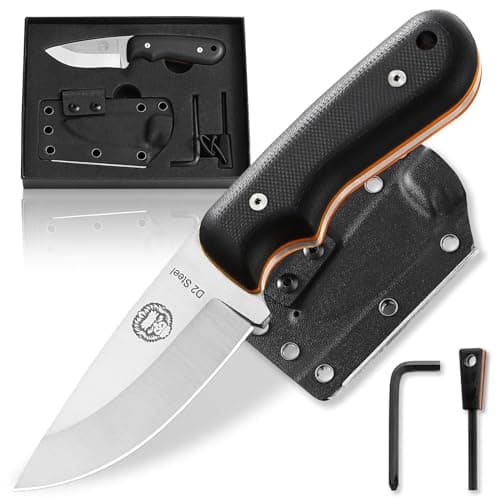 Holtzman's Gorilla Survival Redline Fixed Blade Hunting Knife with Ferro Rod and Sheath