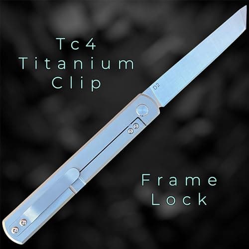 Tatsu Higonokami Pocket Folding Knife, Solid TC4 Titanium Handle