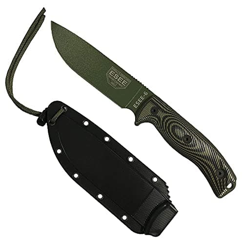 USA-Made ESEE 6 Fixed Blade Knife with Contoured Handle