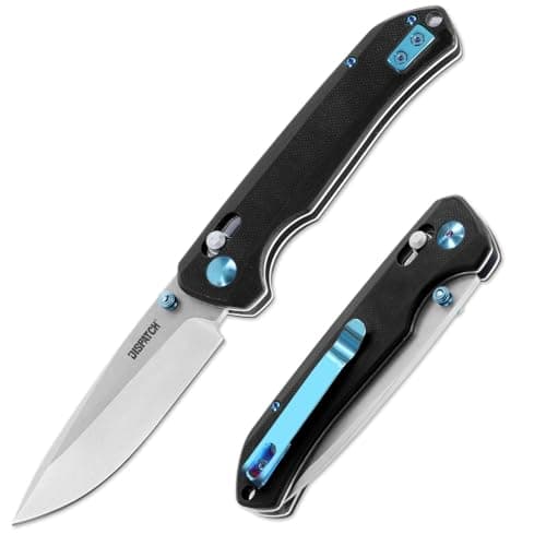 Axis Lock Pocket Knife, 3.46" D2 Steel Blade, G10 Handle, Crossbar Lock, Camping & Hiking — Black Pocketknife