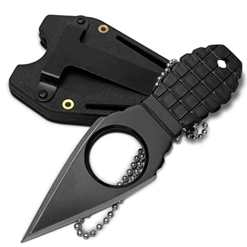 Ultra Small Fixed Blade Black Neck Knife for Men Tactical Outdoor Camp Knives