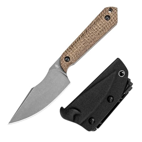 Kizer Mini Harpoon Fixed Blade Knife, 1040SM1, Micarta Handle, Hunting and EDC Camping Knife