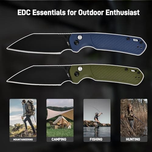 CJRB Pyrite-Light Pocket Knife, 3.34" AR-RPM9 Steel EDC Knife, Green, J1945