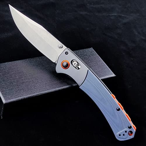 7 D2 Steel Axis Lock Knife with Wood Handle — blue