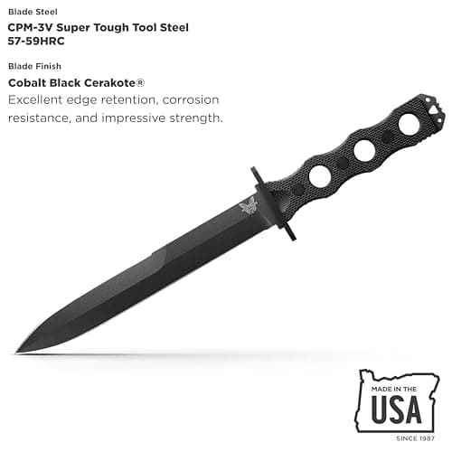 Benchmade 185BK SOCP Black G10 Handle Tactical Knife