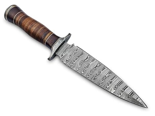Premium Damascus Steel Dagger Knife - 13 Inches Fixed Blade for Survival & Hunting