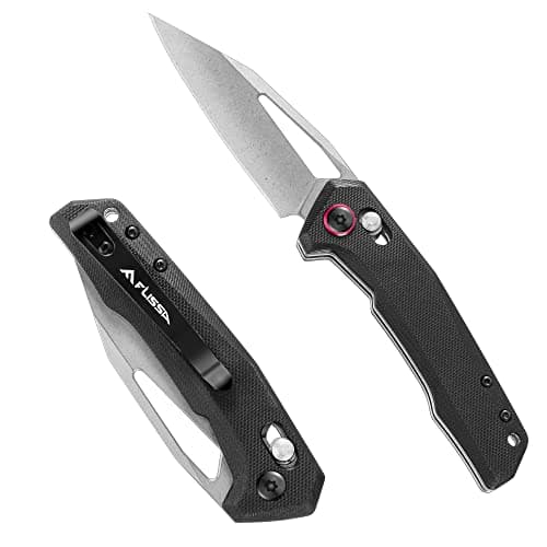 Flissa Pocket Knife, 3.25" D2 Blade, Axis Lock, G10 Handle, Black