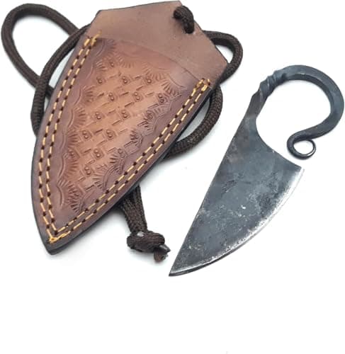 Predator Hunter 9" Damascus Steel Fixed Blade Skinning Knife (Exotic Wood Handle) — Vintage