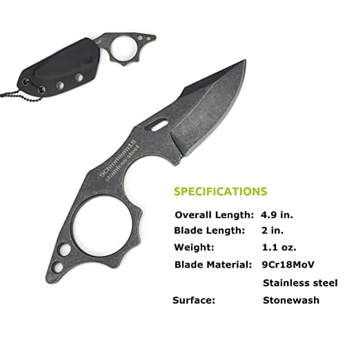 HUAAO Mini Neck Knife with Sheath & Necklace, D2 Steel Folding Pocket Knife for EDC, Outdoor & Hiking