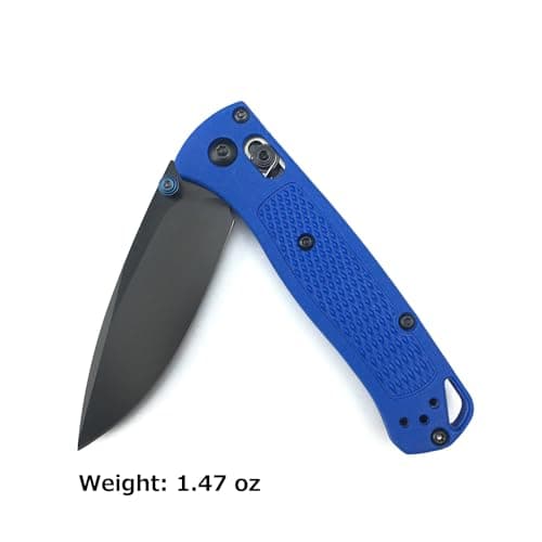 6.5 Inch Axis Lock 7Cr17Mov Blade Folding Knife - Blue Grivory Handle, Perfect for Camping and Hunting