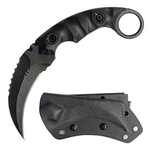 Ccanku C1691 D2 Steel Fixed Blade Knife, G10 Handle, 4 Inches, Outdoor & Camping EDC Tool, Kydex Sheath