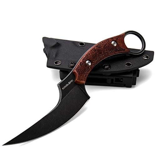 Black G10 Handle 440C Stainless Steel Outdoor Survival Field Knife with Sheath