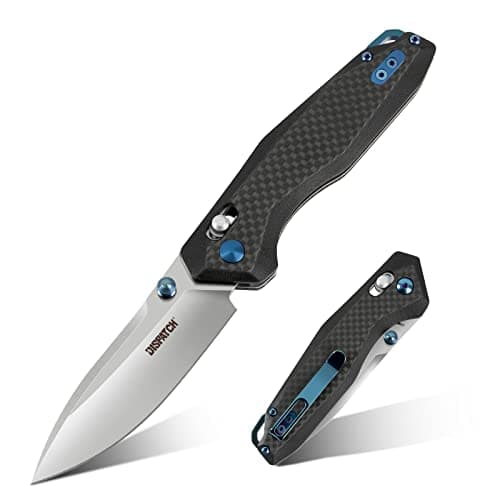 Axis Lock Pocket Knife, 3.46" D2 Steel Blade, G10 Handle, Crossbar Lock, Camping & Hiking — Black Pocket Knife
