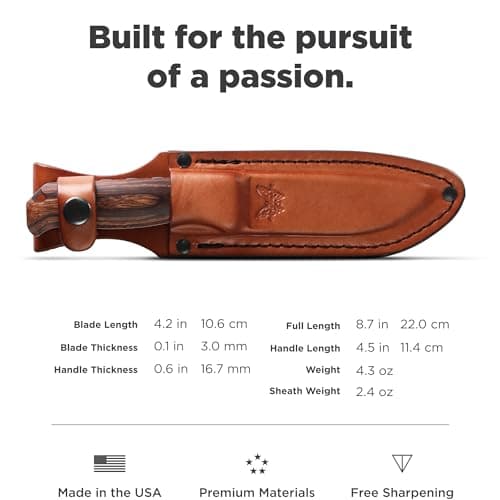 Benchmade Saddle Mountain 15002 Hunting Knife Wood Handle