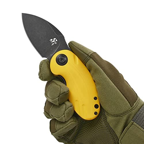 Sitivien ST153 Chinese Zodiac Pocket Knife, Sandvik 14C28N Black Stonewashed Blade, G10 Handle, Camping & Hunting