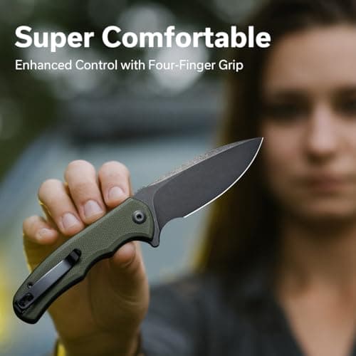 CIVIVI Mini Praxis Folding Pocket Knife, D2 Steel Blade, G10 Handle, EDC Knife with Clip C18026C-1