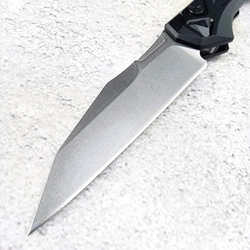 HUAAO SpeedSafe Folding Knife with 3.5in D2 Blade and Aluminum Handle - Perfect Everyday Carry for Camping and Gifts for Men