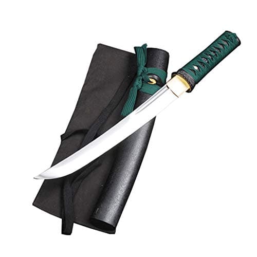 Full Tang Unokubitsukuri Carbon Steel Japanese Samurai Tanto Sword — green