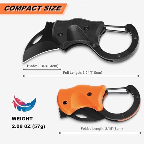 2 Pack Keychain Knife, Folding EDC for Men & Women, Outdoor Gifts for Dad, Husband