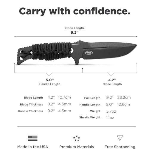 Benchmade Adamas 375 Tactical Knife with Black Paracord Handle