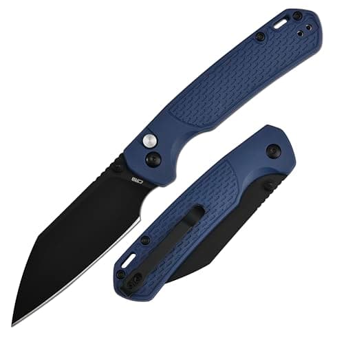 CJRB Pyrite-Light Pocket Knife, 3.34" AR-RPM9 Steel EDC Knife, Green, J1945 — Blue