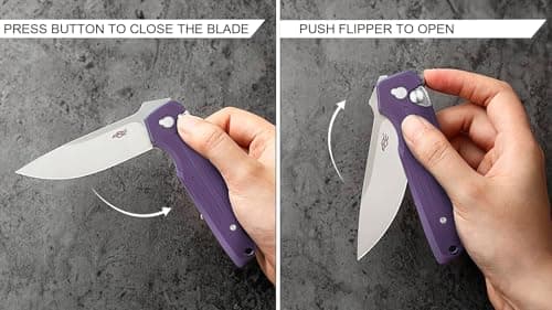 Firebird GANZO FH926-PL Sturdy Pocket Knife, D2 Steel, G10 Handle, Purple
