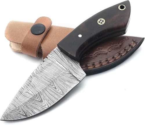 Predator Hunter 9" Damascus Steel Fixed Blade Skinning Knife (Exotic Wood Handle) — HK-33